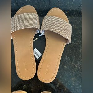 Rose gold rhinestone sandals